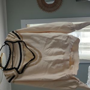 Crichet-trimmed sweatshirt